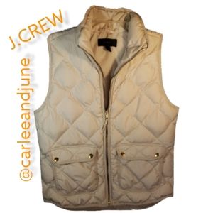 J.CREW womens white or offwhite down puffer vest size S